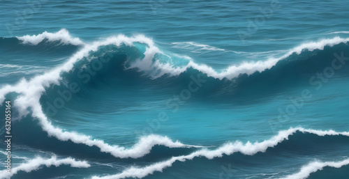 Blue waves water surface background. Generative ai art. © Clip Arts Fusion 