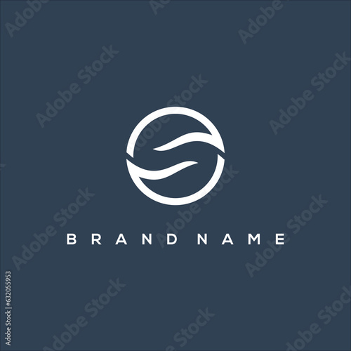 creative logo S leaf circle icon vector
