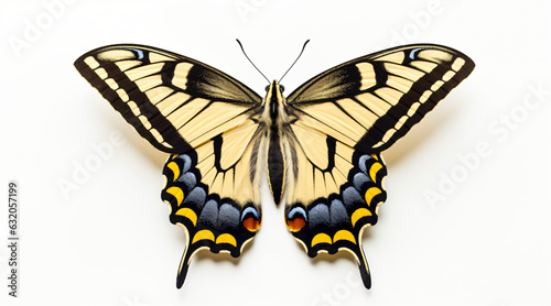 Swallowtail - Papilio Machaon colorful butterfly isolated on white background. 