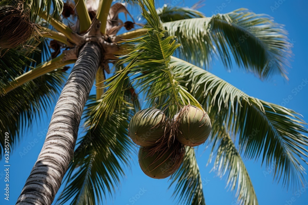 Obraz premium Palmtrees against a blue sky