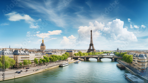 Paris city Beautiful Panorama view © Cedar