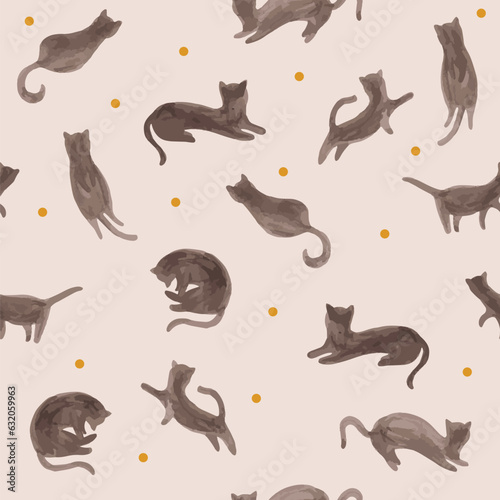 seamless pattern with cats