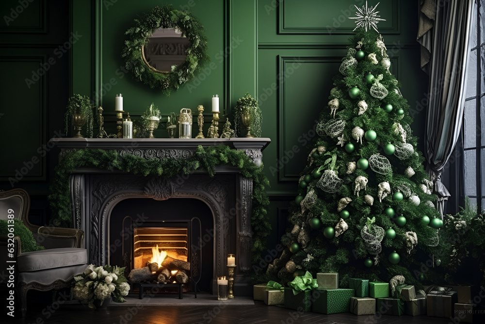 fireplace with christmas decorations green theme fireplace with christmas decorations green theme