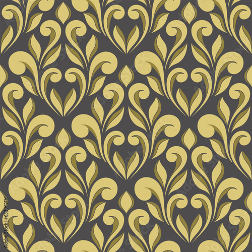Seamless damask pattern wallpaper background. Vector illustration design
