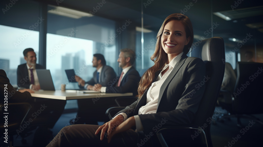 A Smiling business team relaxing from meeting in conference room High quality photos A Smiling business team relaxing from meeting in conference room High quality photos