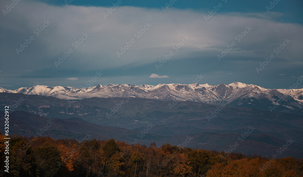 Pyrenees mountains in the fog Pyrenees mountains in the fog