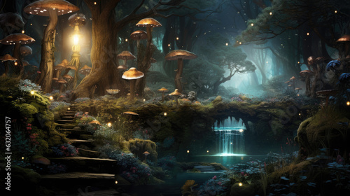 magic mushroom in the night © stocker
