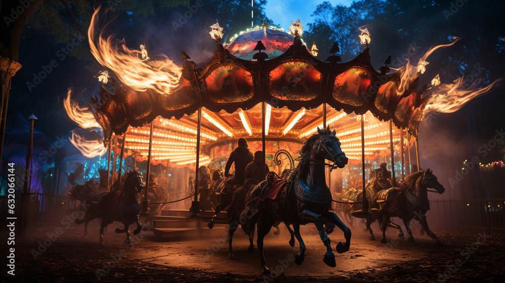 A carousel of mythical creatures comes to life, offering an enchanting ...