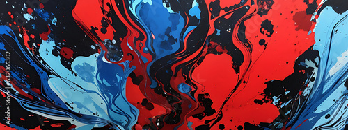 A beautiful High resulation Acrylic blue,black and red colors in water. Ink blot. Abstract background