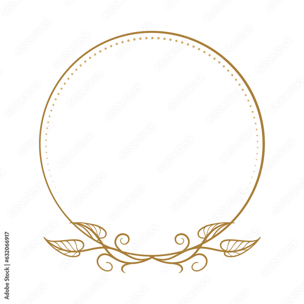 Vector round floral frame with ivy leaves decoration Vector round floral frame with ivy leaves decoration