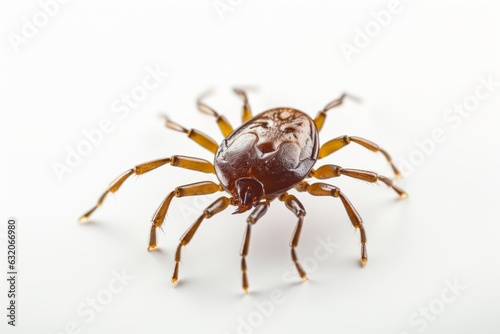 Insect tick is isolated on a white background. dangerous insect