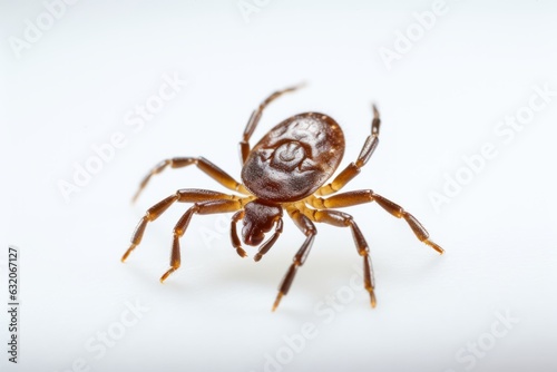 Insect tick is isolated on a white background. dangerous insect.