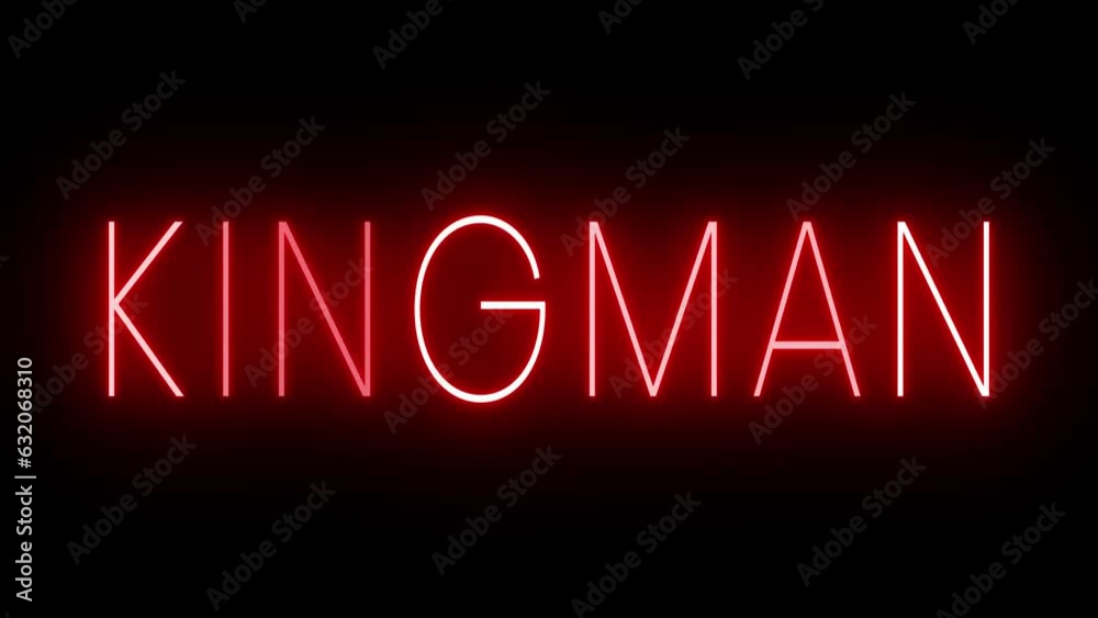 Red flickering and blinking neon sign for Kingman Red flickering and blinking neon sign for Kingman
