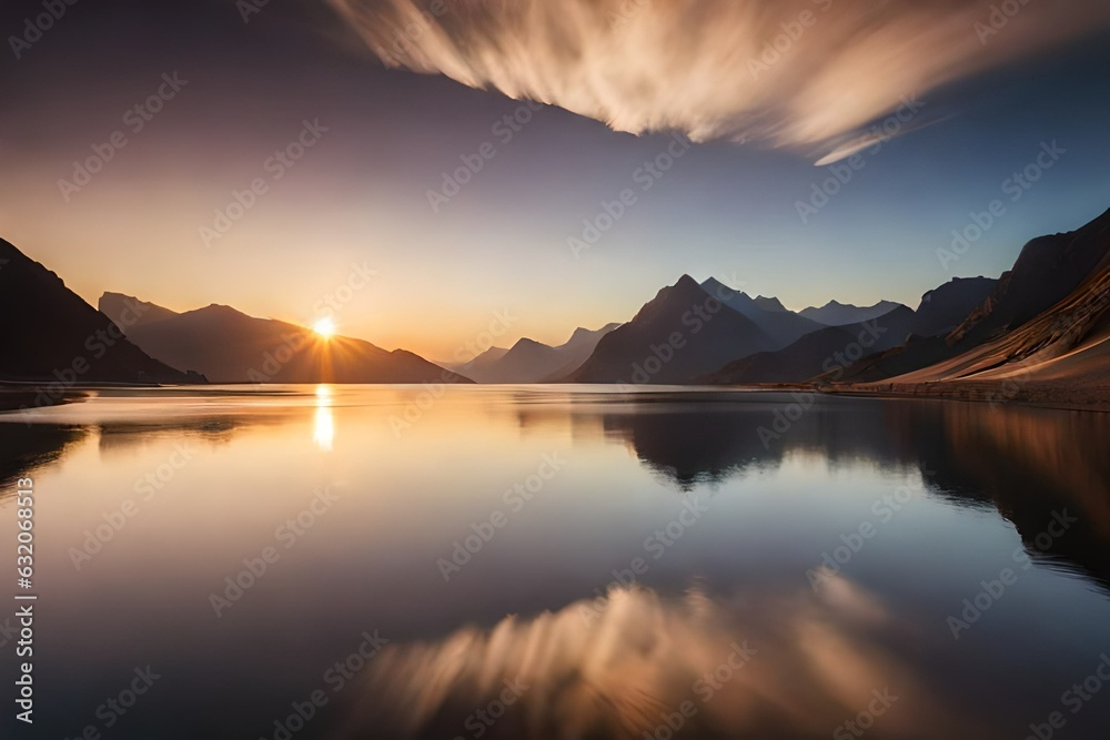 lake, water, sky, landscape, nature, mountain, clouds, reflection, cloud, mountains, sunset, sunrise, calm, travel, morning, sun, sea, blue, summer, panorama, river, forest, view, tree, 