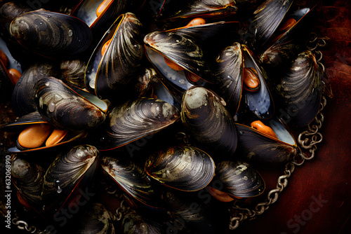 Mussels background