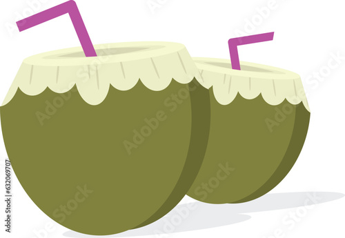 Tropical fruit. Coconut. This juice quenches thirst very well, a healthy drink.
