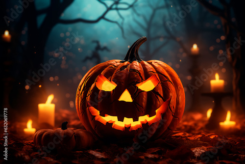 Jack's pumpkin. Autumn atmosphere of Halloween © Uliana
