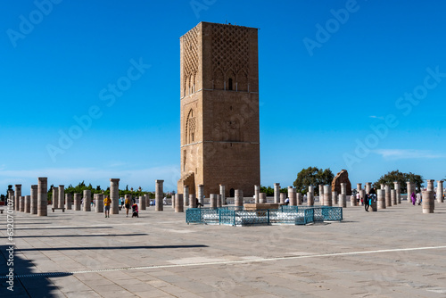 Hassan Tower, unfinished minaret in the unfinished mosque, in Rabat