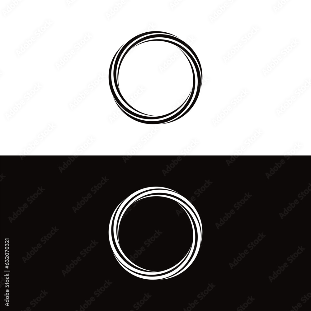 Black and white circle vector logo template design Black and white circle vector logo template design