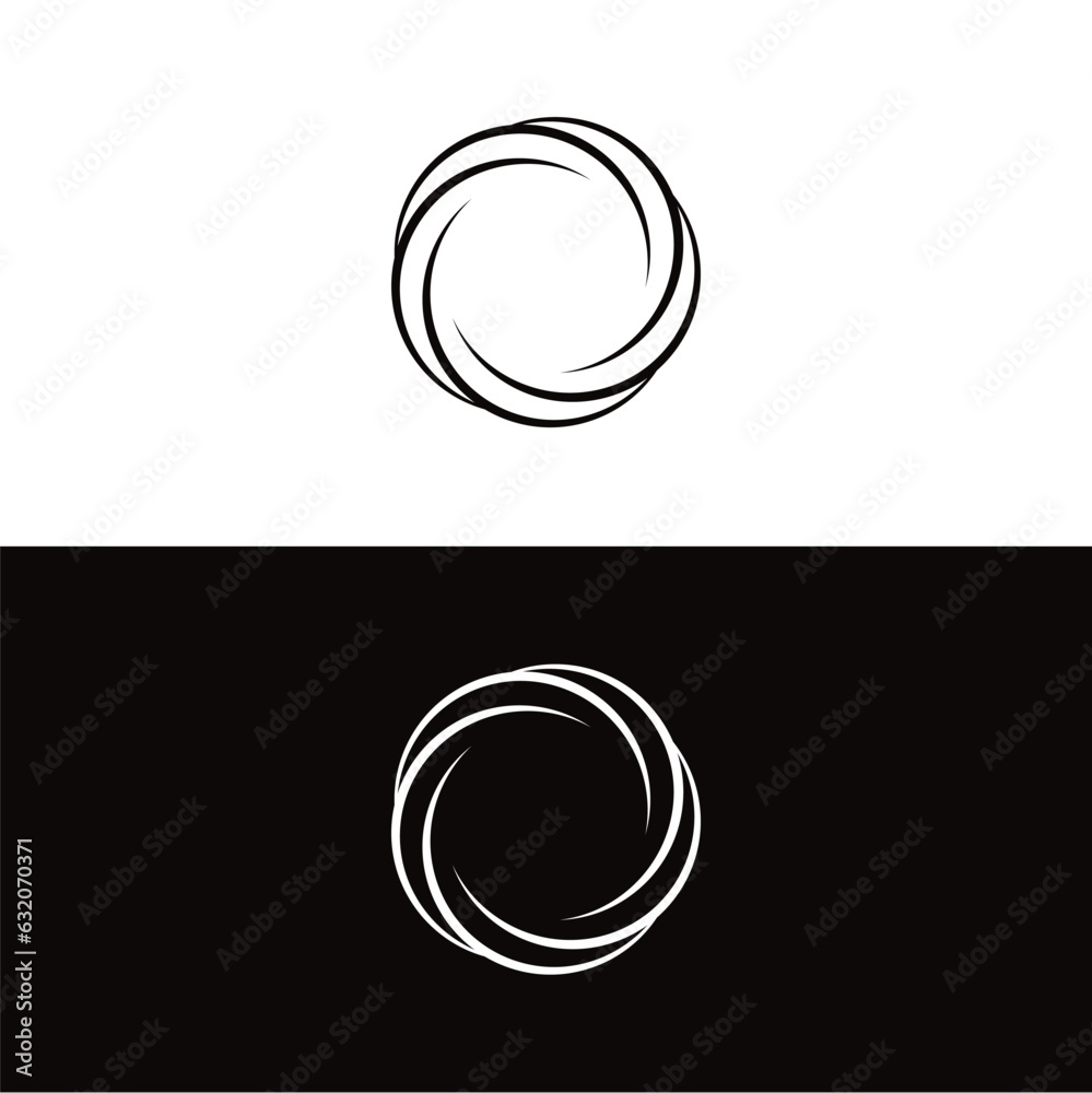 Black and white circle vector logo template design Black and white circle vector logo template design