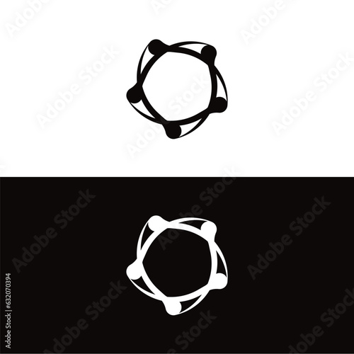 Black and white circle vector logo template design