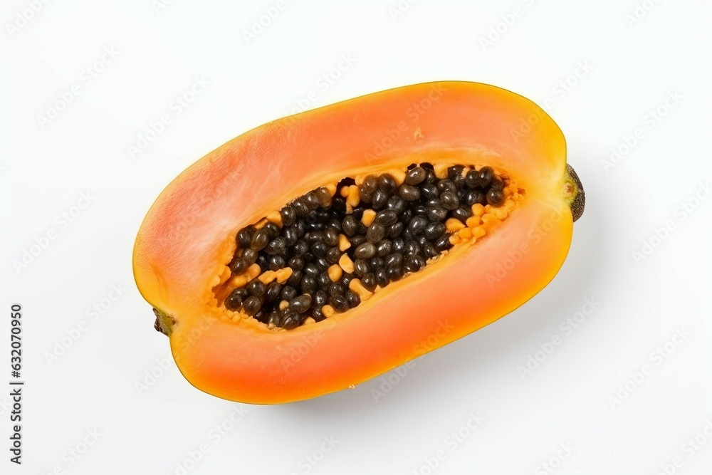 Slice ripe papaya cut. Generate Ai Slice ripe papaya cut. Generate Ai