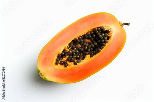 Slice ripe papaya fruit. Generate Ai