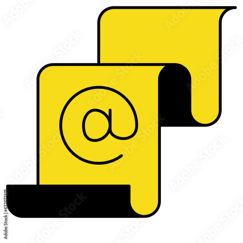 email list black outline filled color icon