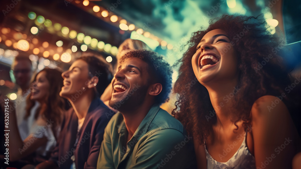 People watching comedy movie People watching comedy movie