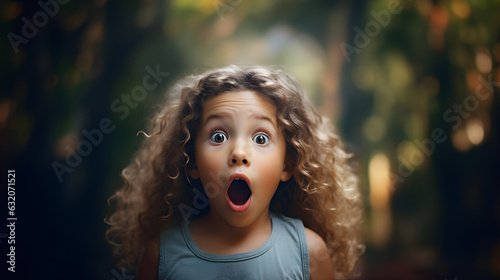 Surprised child with their eyes wide open