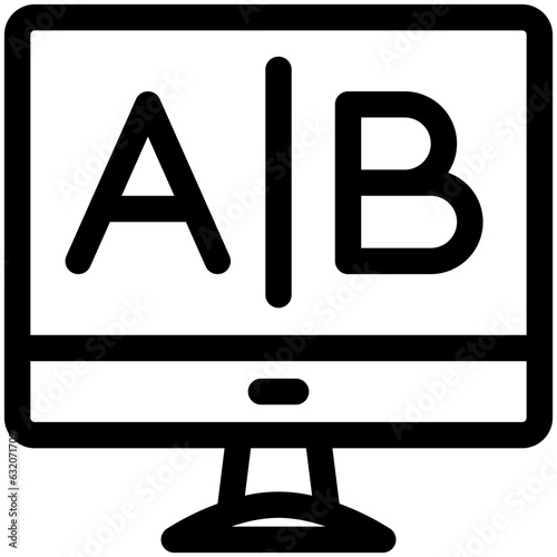 ab testing black outline icon