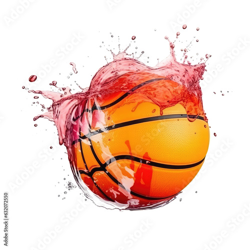 basketball splash color isolated on white © Tidarat