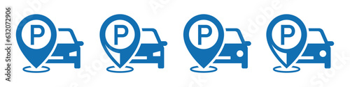 Parking car location icon, vector illustration