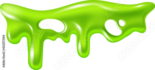 Green slime. Green dripping liquid. Decorative border for graphic design. Poison toxic paint spot, melting jelly texture, halloween poster template, vector isolated illustration