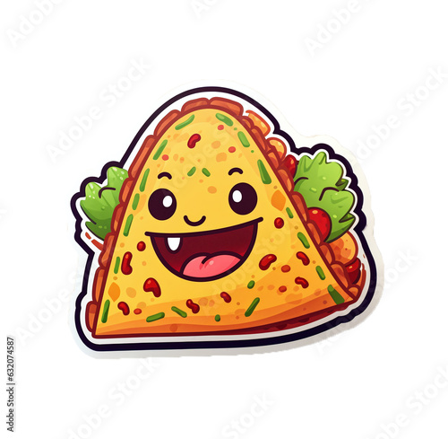 Burito cartoon. Transparent background. Generative AI.