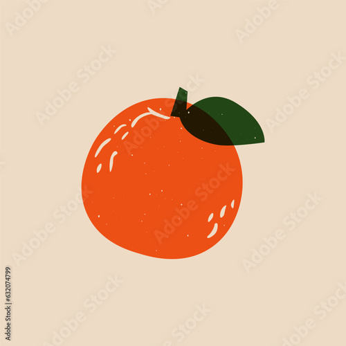 Juicy fruit sketch risograph. Abstract natural peach apricot nectarine sign linocut print effect. Vector illustration