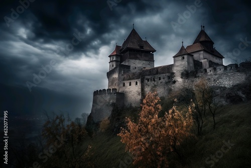 dark cloud above a castle