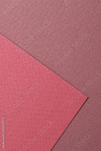 Rough kraft paper background, paper texture different shades of burgundy red. Mockup with copy space for text.