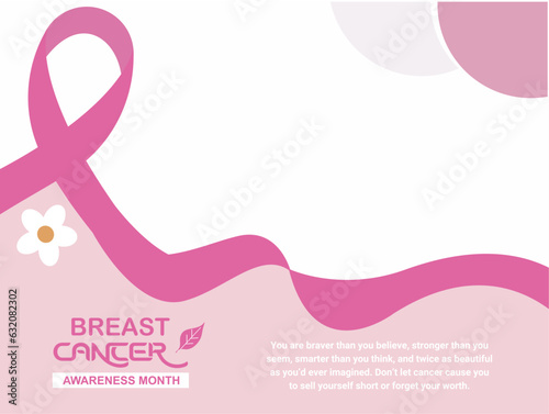 breast cancer awareness month, breast cancer day modern banner, sign, design concept, template, social media post with pink ribbon.