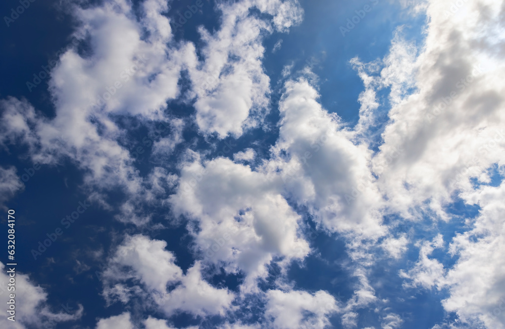 beautiful white clouds in the blue sky