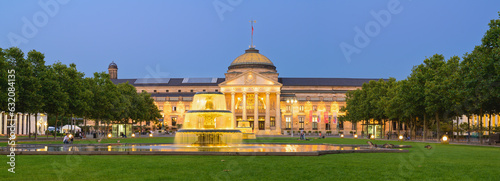 View of the Wiesbaden Kurhaus and Casino at Dusk, Germany