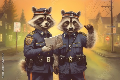 anthropomorphic raccoons police