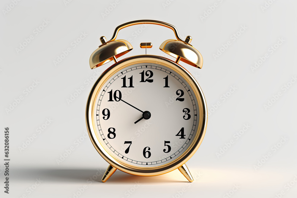 3D illustration of ringing alarm clock 3D illustration of ringing alarm clock