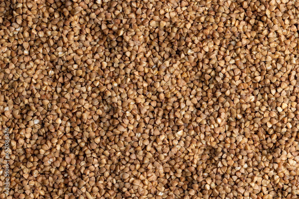 A large amount of roasted buckwheat harvest A large amount of roasted buckwheat harvest