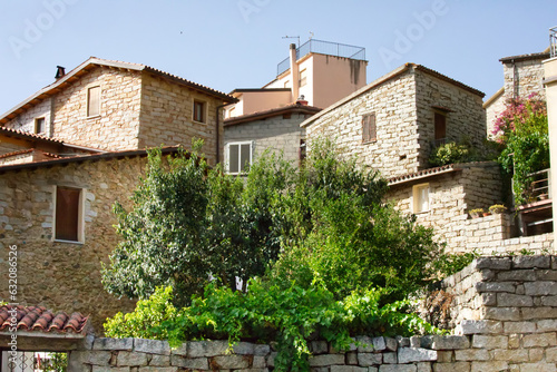 Old stone houses in Olzai, Sardinia, Italy photo