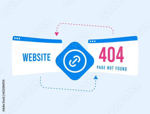 Broken Link Building Strategy Concept. Enhancing SEO with Internal and External broken links or dead backlinks