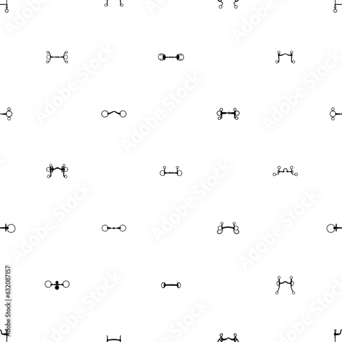 Seamless equestrian pattern with bits and weymouth