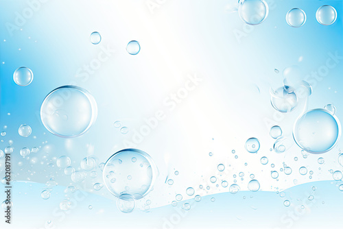 Blue shiny bubbles background