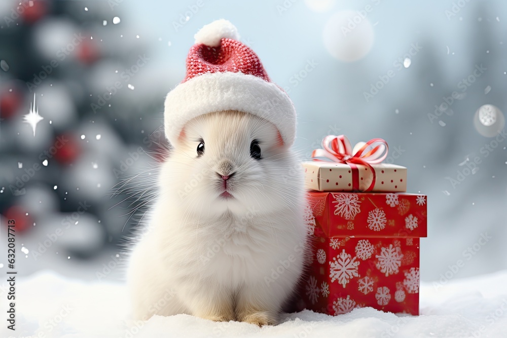 rabbit with gift box