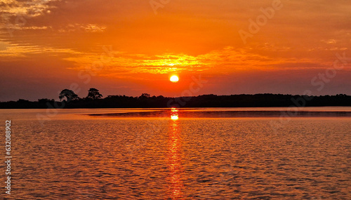 Sunset in Saloum Delta in Senegal  photo